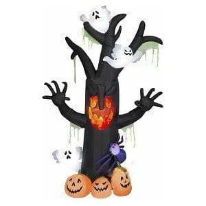 Gemmy Inflatables Inflatable Party Decorations 10' Animated Kaleidoscope Haunted Tree w/ Ghosts, Spiders, Pumpkins by Gemmy Inflatables 3'Inflatable Mardi Gras Black & Gold Fleur-De-Lis SKU# 448058