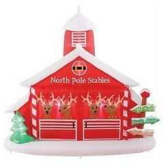 Gemmy Inflatables Inflatable Party Decorations 10' Christmas Santa's North Pole Stables with Reindeer Scene by Gemmy Inflatables 781880274452 GTC00833-10 6' Christmas Mixed Media Beach Snowman Hat Pail by Gemmy Inflatables