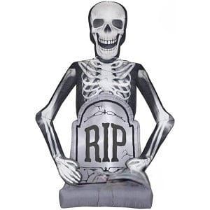 Gemmy Inflatables Inflatable Party Decorations 10' PhotoRealistic Halloween Skeleton w/ Tombstone by Gemmy Inflatables 781880267300 228102 10' PhotoRealistic Halloween Skeleton Tombstone Gemmy Inflatables