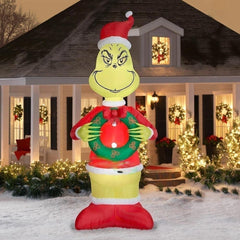 11' Dr. Seuss Grinch w/ Micro LED Wreath by Gemmy Inflatables