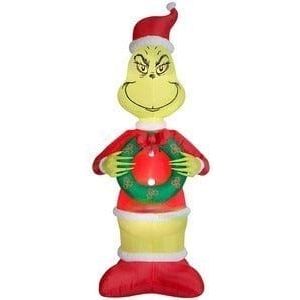 Gemmy Inflatables Inflatable Party Decorations 11' Dr. Seuss Grinch w/ Micro LED Wreath by Gemmy Inflatables