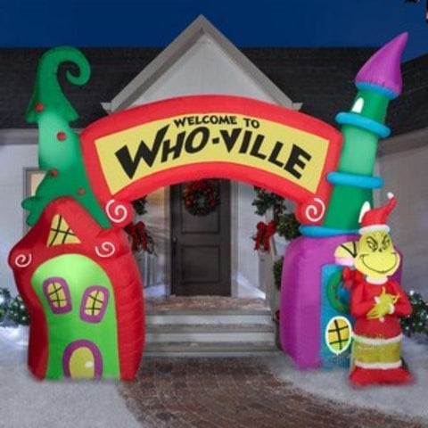 Gemmy Inflatables Inflatable Party Decorations 12' Dr. Seuss Whoville Archway w/ Grinch by Gemmy Inflatables 781880287162 113841