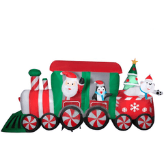 Gemmy Inflatables Inflatable Party Decorations 12' Santa Claus Christmas Candy Train w/ Penguin and Polar Bear by Gemmy Inflatables 781880275121 880557 12' Santa Claus Christmas Candy Train w/ Penguin and Polar Bear