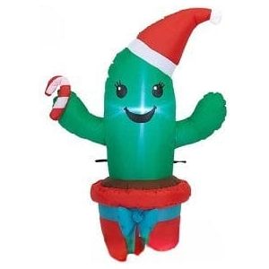 Gemmy Inflatables Inflatable Party Decorations 3 1/2' Christmas Cactus w/ Candy Cane by Gemmy Inflatables 781880274308 117519 - 2127428