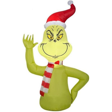 Gemmy Inflatables Inflatable Party Decorations 3 1/2' Christmas CAR BUDDY Grinch w/ Scarf by Gemmy Inflatables 781880204763 118169