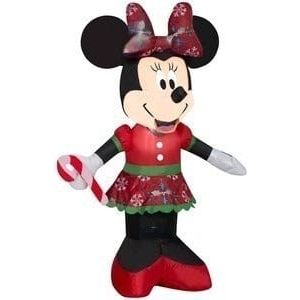 Gemmy Inflatables Inflatable Party Decorations 3 1/2' Christmas Disney Minnie Mouse Holding Candy Cane by Gemmy Inflatables 3 1/2' Christmas Disney Minnie Mouse Winter Outfit Gemmy Inflatables