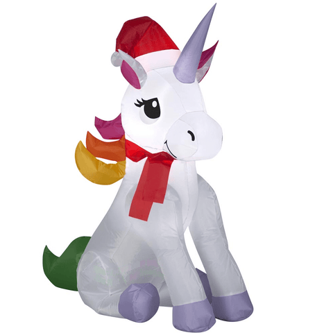 Gemmy Inflatables Inflatable Party Decorations 3 1 /2' Christmas Rainbow Unicorn by Gemmy Inflatables 118452 3 1 /2' Christmas Rainbow Unicorn by Gemmy Inflatables SKU# 118452