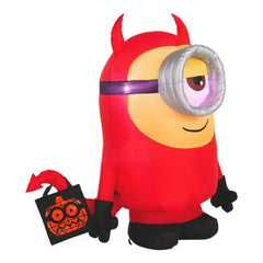 3 1/2' Halloween Minion Stuart As Devil by Gemmy Inflatables