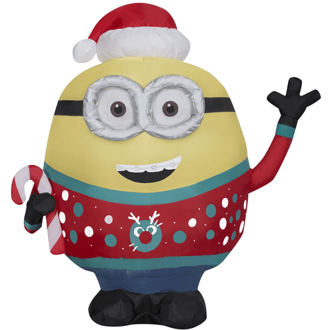 Gemmy Inflatables Inflatable Party Decorations 3 1/2' Minion’s Otto w/ Red Ugly Christmas Sweater by Gemmy Inflatables 117231 3 1/2' Minion’s Otto w/ Red Ugly Christmas Sweater Gemmy Inflatables