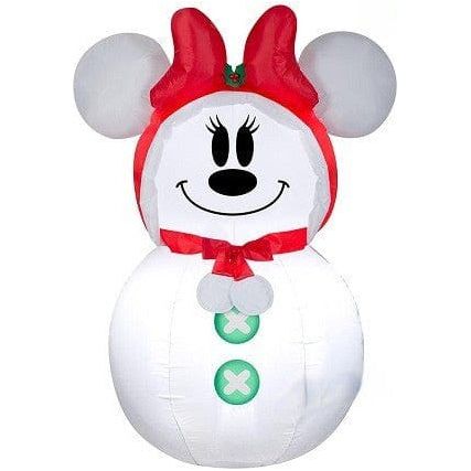 Gemmy Inflatables Inflatable Party Decorations 3 1/2' Minnie Mouse Snowman w/ Red Bow by Gemmy Inflatables 781880241218 117566