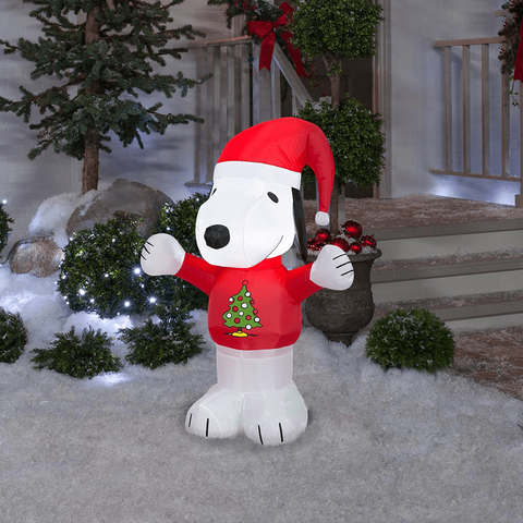 Gemmy Inflatables Inflatable Party Decorations 3 1/2' Peanut’s Snoopy in Christmas Tree Sweater w/ Santa Hat by Gemmy Inflatables 781880289210 119148 3 1/2' Snoopy in Christmas Tree Sweater w/ Santa Hat Gemmy Inflatables