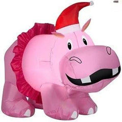 Gemmy Inflatables Inflatable Party Decorations 3.5' Christmas Hippo w/ Pink Tutu by Gemmy Inflatables 781880274476 118615