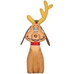 Gemmy Inflatables Inflatable Party Decorations 3.5' Dr. Seuss' Max w/ Antlers Car Buddy by Gemmy Inflatables 881088 6' Reindeer Santa Hat Wreath Lights Antler Colors by Gemmy Inflatables