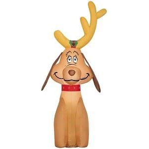 Gemmy Inflatables Inflatable Party Decorations 3.5' Dr. Seuss' Max w/ Antlers Car Buddy by Gemmy Inflatables 881088 6' Reindeer Santa Hat Wreath Lights Antler Colors by Gemmy Inflatables