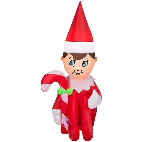 Gemmy Inflatables Inflatable Party Decorations 3.5' Elf on the Shelf Holding Candy Cane by Gemmy Inflatables 781880274872 119307
