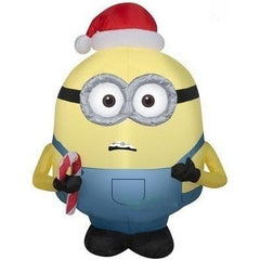 Gemmy Inflatables Inflatable Party Decorations 3.5' Minions Christmas Otto w/ Candy Cane by Gemmy Inflatables