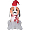 Image of Gemmy Inflatables Inflatable Party Decorations 3  ½' Christmas Beagle Wearing A Santa Hat by Gemmy Inflatables 3 ½' Reindeer w/ Santa Hat and Green Bow Tie by Gemmy Inflatables