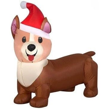 Gemmy Inflatables Inflatable Party Decorations 3  ½' Christmas Corgi w/ Santa Hat by Gemmy Inflatables 112289