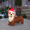 Image of Gemmy Inflatables Inflatable Party Decorations 3  ½' Christmas Corgi w/ Santa Hat by Gemmy Inflatables 112289