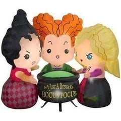 Gemmy Inflatables Inflatable Party Decorations 4.5' Disneys Hocus Pocus Sanderson Sisters w/ Cauldron by Gemmy Inflatables 6.5' Disney's Hocus Pocus Sanderson Sisters Banner Gemmy Inflatables