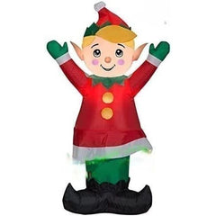 Gemmy Inflatables Inflatable Party Decorations 4' Christmas Blonde Elf Boy by Gemmy Inflatables