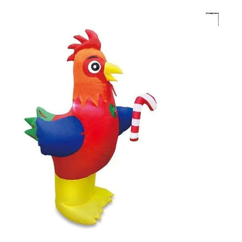 Gemmy Inflatables Inflatable Party Decorations 4' Christmas Colorful Rooster w/ Candy Cane by Gemmy Inflatables 781880212164 97210