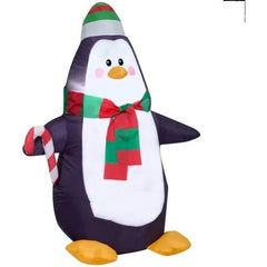 Gemmy Inflatables Inflatable Party Decorations 4' Christmas Penguin w/ Candy Cane by Gemmy Inflatables 117669