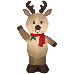 Gemmy Inflatables Inflatable Party Decorations 4' Christmas Waving Reindeer by Gemmy Inflatables 117243 4' Christmas Waving Reindeer by Gemmy Inflatables SKU# 117243