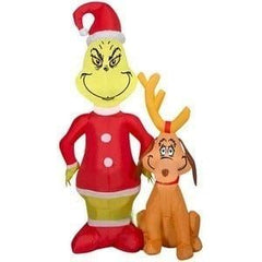 Gemmy Inflatables Inflatable Party Decorations 4' Dr. Seuss' Grinch as Santa w/ Max Scene by Gemmy Inflatables 110429