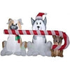 Image of Gemmy Inflatables Inflatable Party Decorations 5 1/2' Christmas Puppies Sharing Candy Cane by Gemmy Inflatables