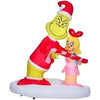 Image of Gemmy Inflatables Inflatable Party Decorations 5 1/2'Dr. Seuss Grinch Passing out Candy Canes to Cindy Lou Whor by Gemmy Inflatables