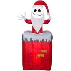 Gemmy Inflatables Inflatable Party Decorations 5 1/2' Jack Skellington as Santa Popping out of Chimney by Gemmy Inflatables 10' Christmas Shiny Jack Skellington as Sandy Claws  Gemmy Inflatables