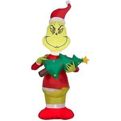 Gemmy Inflatables Inflatable Party Decorations 5.5' Dr. Seuss Grinch w/ Christmas Tree by Gemmy Inflatables 781880240969 114383