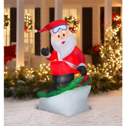 Gemmy Inflatables Inflatable Party Decorations 5.5' Santa Claus Riding Snowboard by Gemmy Inflatables 11994 5.5' Santa Claus Riding Snowboard by Gemmy Inflatables SKU# 11994