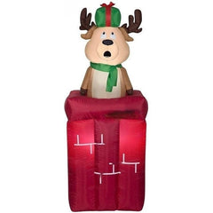 Gemmy Inflatables Inflatable Party Decorations 5' Animated Pop-Up Reindeer In Chimney by Gemmy Inflatables 119393