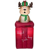 Image of Gemmy Inflatables Inflatable Party Decorations 5' Animated Pop-Up Reindeer In Chimney by Gemmy Inflatables 119393