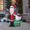 Image of Gemmy Inflatables Inflatable Party Decorations 5' Christmas Jack Skellington Santa w/ Reindeer Zero by Gemmy Inflatables 781880246701 117716 5' Christmas Jack Skellington Santa w/ Reindeer Zero Gemmy Inflatables