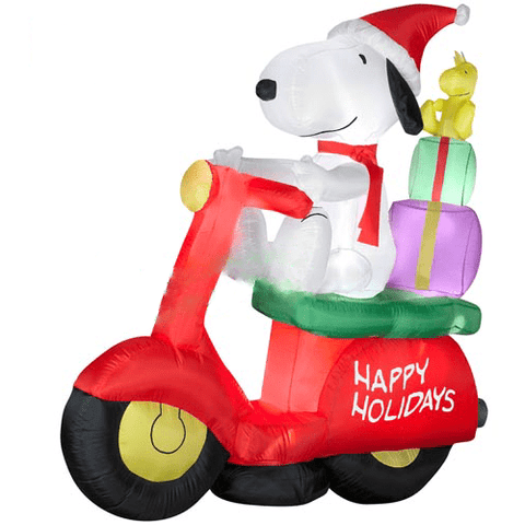 Gemmy Inflatables Inflatable Party Decorations 5' Christmas Snoopy With Woodstock On Moped Scooter! by Gemmy Inflatables 781880289678 87488 5' Christmas Snoopy With Woodstock On Moped Scooter! Gemmy Inflatables