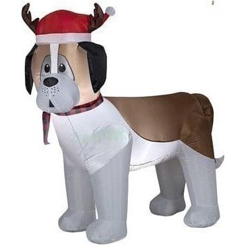 Gemmy Inflatables Inflatable Party Decorations 5' Christmas St. Bernard w/ Antlers by Gemmy Inflatable