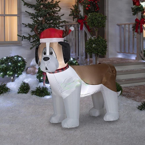 Gemmy Inflatables Inflatable Party Decorations 5' Christmas St. Bernard w/ Antlers by Gemmy Inflatable