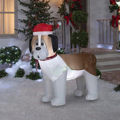 5' Christmas St. Bernard w/ Antlers by Gemmy Inflatable