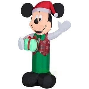 Gemmy Inflatables Inflatable Party Decorations 5' Disney Mickey Mouse Wearing Santa Hat Holding Present by Gemmy Inflatables 881012 5' Mickey Mouse Wearing Santa Hat Holding Present Gemmy Inflatables