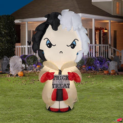 5' Disney's Cruella De Vil Holding Trick or Treat Sign by Gemmy Inflatables