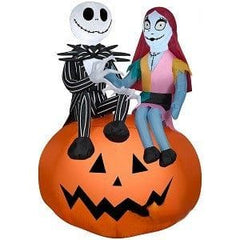 Gemmy Inflatables Inflatable Party Decorations 5' Nightmare before Christmas Jack Skellington and Sally on Pumpkin by Gemmy Inflatables 781880238911 227120 5' Nightmare before Christmas Jack Skellington Sally Pumpkin Gemmy