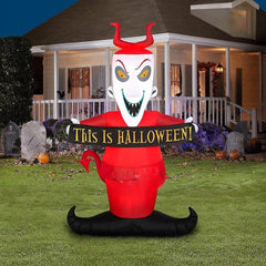 5' Nightmare Before Christmas Lock w/ Halloween Banner by Gemmy Inflatables