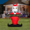 Image of Gemmy Inflatables Inflatable Party Decorations 5' Nightmare Before Christmas Lock w/ Halloween Banner by Gemmy Inflatables 781880238904 227765 5' Nightmare Before Christmas Lock Halloween Banner Gemmy Inflatables