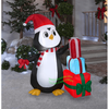 Image of Gemmy Inflatables Inflatable Party Decorations 5' Penguin w/ Christmas Present Stack by Gemmy Inflatables 119204 5' Penguin w/ Christmas Present Stack SKU# 119204