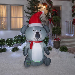 6 1/2' Christmas Koala Bear Wearing Santa Hat by Gemmy Inflatables