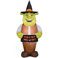 Gemmy Inflatables Inflatable Party Decorations 6 1/2' Universal’s Shrek w/ Witch Hat and Trick or Treat Banner by Gemmy Inflatable 781880241294 229421 6 1/2' Universal’s Shrek w/ Witch Hat and Trick or Treat Banner 