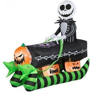 Gemmy Inflatables Inflatable Party Decorations 6.5' Jack Skellington Coffin Sleigh Scene by Gemmy Inflatables 781880238720 228874 6.5' Jack Skellington Coffin Sleigh Scene Gemmy Inflatables SKU 228874